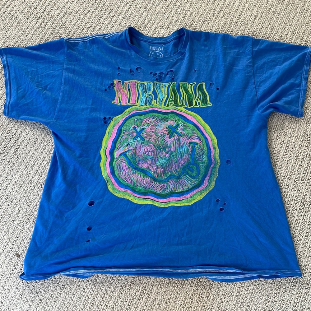 Urban Outfitters Nirvana blue top